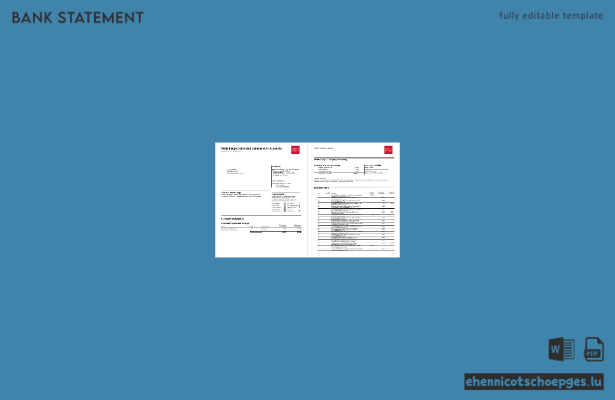 Kontoauszug der Wells Fargo Bank (USA), Word-Format, 7 Seiten, Beispielvorschau